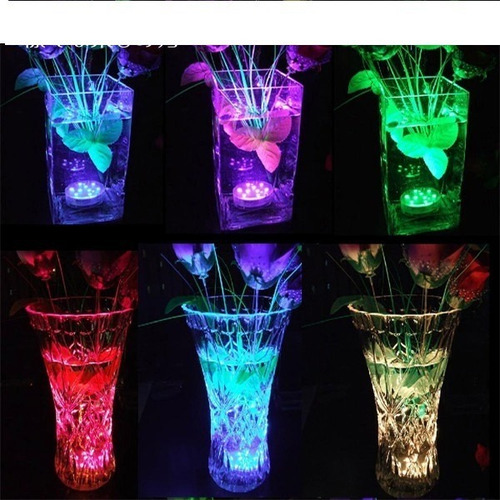 Foco Led Sumergible 10 Super Leds De Control Remoto Boda Xv Luz Multicolor