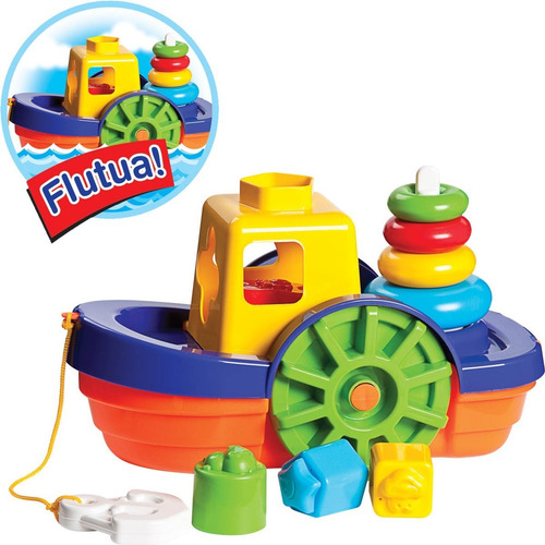 Brinquedo Educativo Encaixe Bebê Barco Didático Flutua