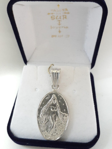 Medalla En Plata Virgen Iemanja (21x18mm)