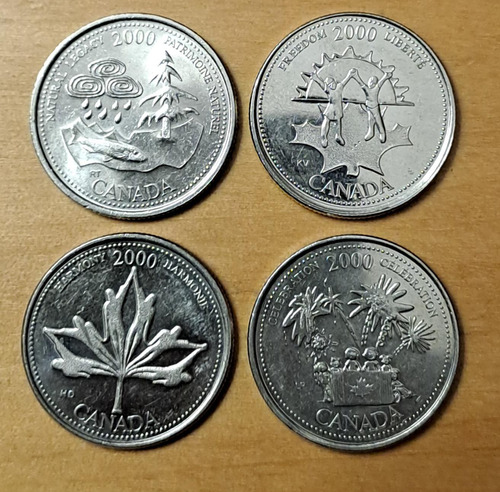 Canadá X 4 Monedas Conmemorativas Año 2000. Freedom. 