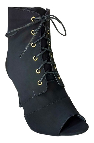 Imagem 6 de 7 de Bota Coturno Ankle Boot Feminina Salto Alto Fino Cano Curto