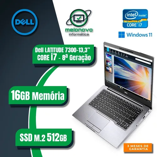 Notebook Dell Latitude 7300 I7 8ª 16gb Ssd 512gb Mostruário