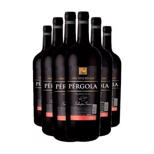 Vinho Tinto Nacional Blend Pérgola Suave 1 Litro- Kit 3un