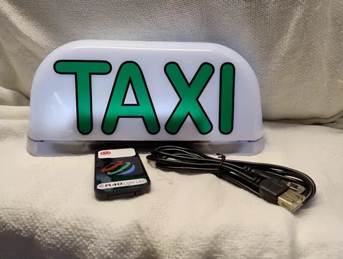 Luminoso De Taxi Sem Fio Grande Fip - Com Controle Remoto Branco ...
