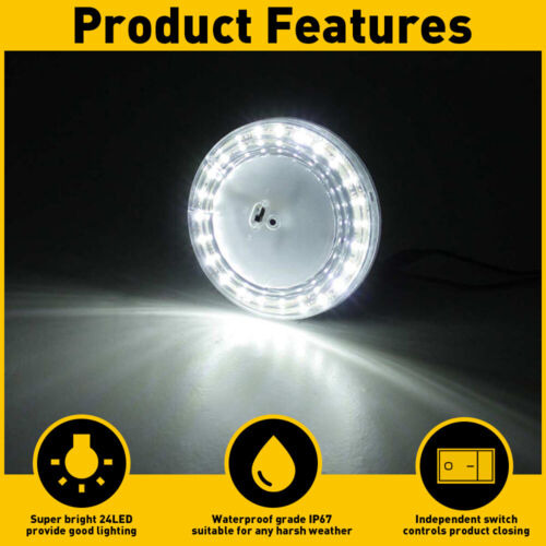 Rv Led 12v Ceiling Fixture Round Reading Dome Light For Bbv