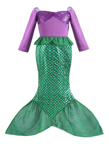Aliziway Niña Sirena Princesa Vestidos Ariel Disfraz Para Gr