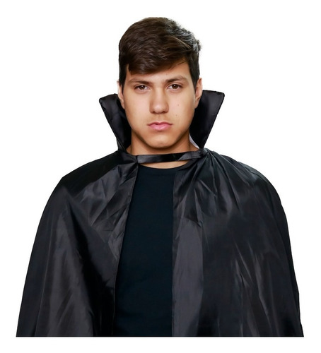 Imagen 6 de 10 de Disfraz Capa Vampiro Larga Negra