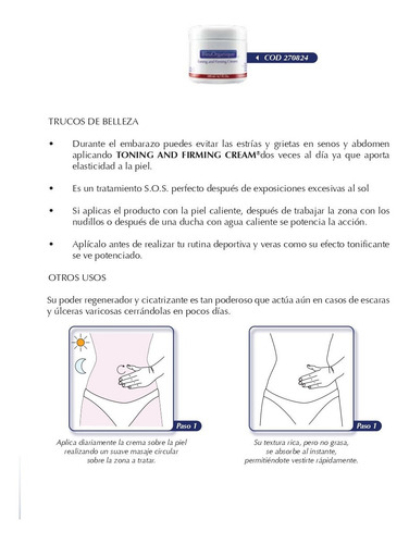 Toning &firming Cream Beluorganique Antí Celulitis Y Estrías