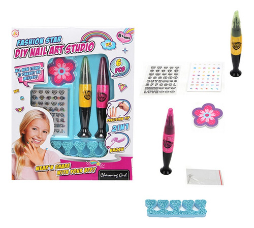 Juguete 2 Sets Decoracion De Uñas Para Niñas 6 Pzs C/u Reyes