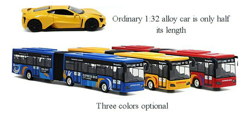 Modelo de ônibus de brinquedo 1:32 com luz e som amarelos