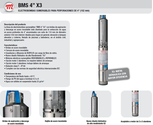 Bomba Sumergible Motorarg 1hp Trifásica 407