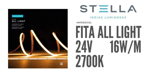 Imagem 1 de 6 de Fita Led Pro All Light Stella 24v 16w/m 2700k 20830/27