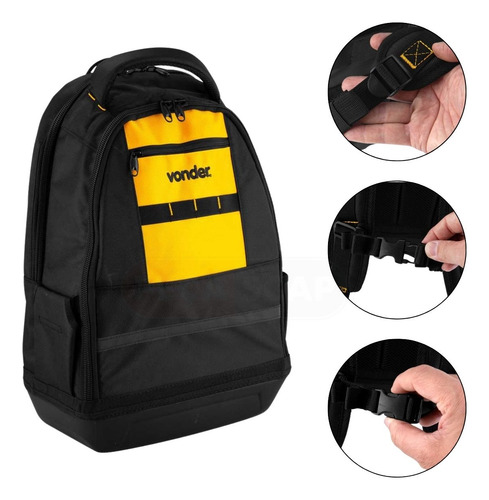Mochila 24 Bolsos Com Base Reforçada P/ Ferramentas - Vonder