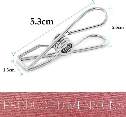 60 Piezas Pinzas Para Ropa Inoxidable Clip De Pinzas De Ropa