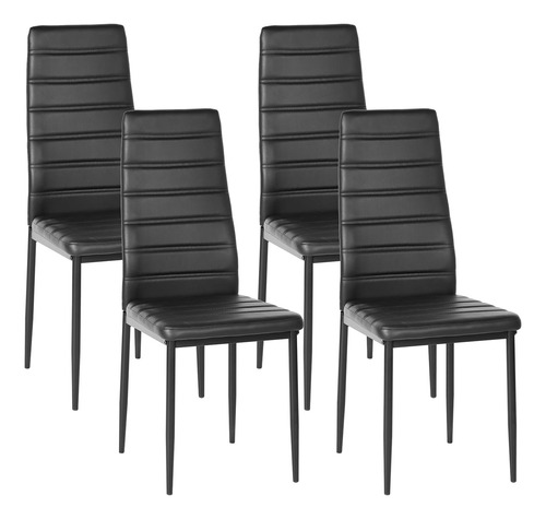 Juego De 4 Sillas De Comedor Ergonómicas Con Respaldo Alto Diseño De La Tela Color De La Estructura De La Silla Color Del Asiento