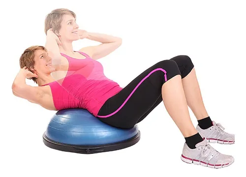Media Esfera Bosu Bozu 40 Cm Pelota Yoga Y Bandas Laterales