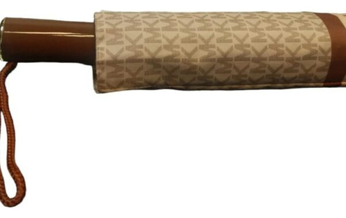 Guarda-chuva automático de baunilha/café com código de impressão 5497 Design de tecido de cor marrom claro Mk