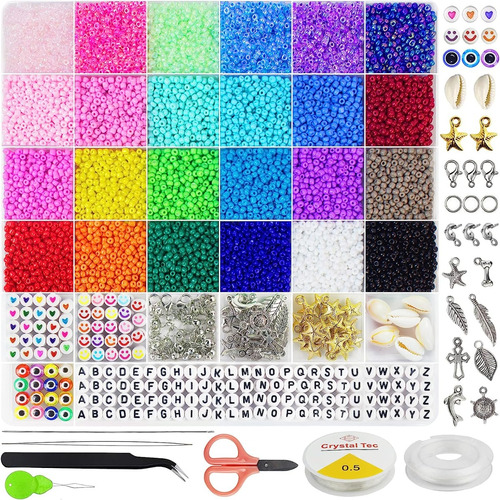 Kit Para Hacer Pulseras Joyeria Collares Regalo 8000 Piezas