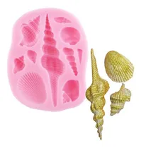 Comprar Molde Silicona Caracoles Alemeja Fondo Mar Fondant Porcelana Color Rosa