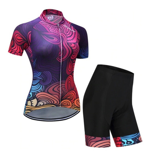 Conjunto Ciclismo Mujer G Tricota Calza Acolchado 