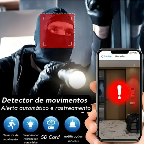 Câmera Ip Inteligente Wifi E Espiã Lâmpada Visão Noturna Cor