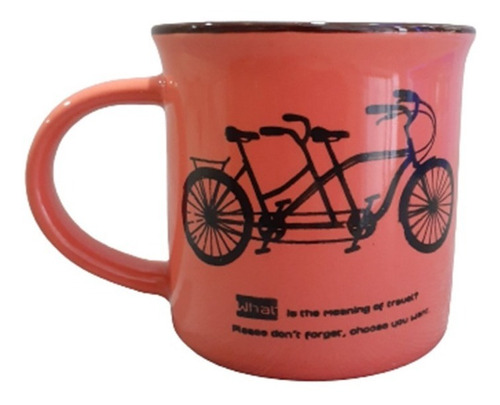 Taza De Cerámica Decorada Diseño Vintage Bicicleta 200cc