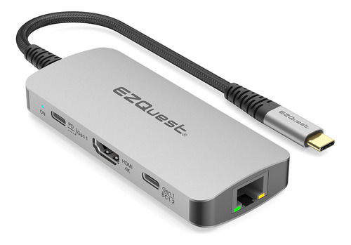 Usb-c Multimedia 7 En 1 Hub Hdmi 4k, 100 Vatios Usb-c Power