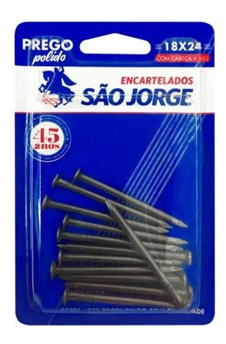 Prego Polido 18x24 C/cabeça - 50g - São Jorge Emb. C/ 10