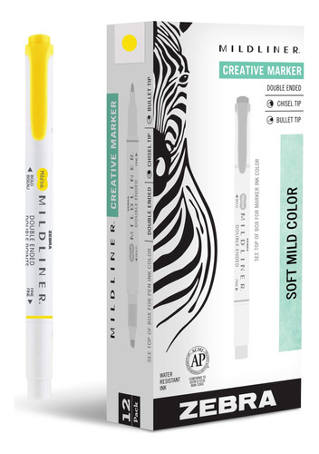 Zebra Pen Mildliner, Iluminador De Doble Punta, Ancho Y Fino