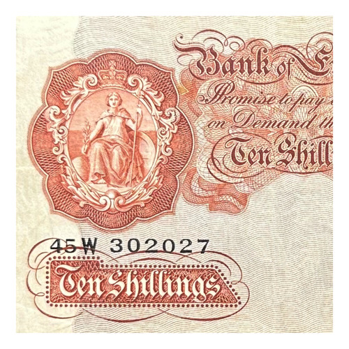 Inglaterra - 10 Pound - Año 1939 - P #362 - Britania Sentada