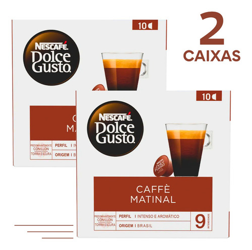 Combo 2 Caixas Dolce Gusto 10 Cápsulas Café Matinal