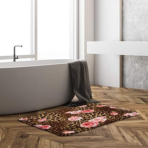 Alfombra De Baño Con Flores De Leopardo, Estampado De Guepar