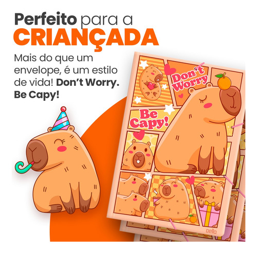 Kit 5 Pastas Aba Elástico A4 Capivara Be Capy