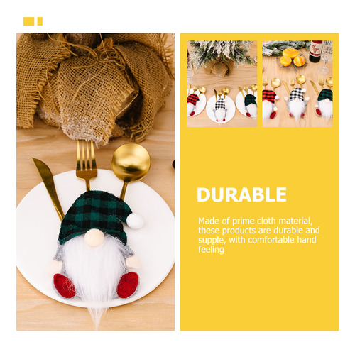 3 Soportes Para Cubiertos Con Diseño De Gnomo Navideño