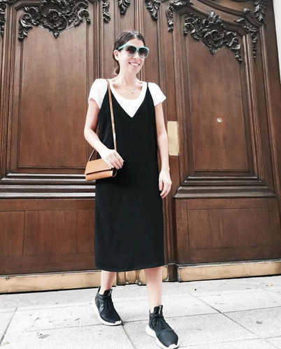 Vestido Negro Largo Escote V De Bachino Talle M / Zara Mango