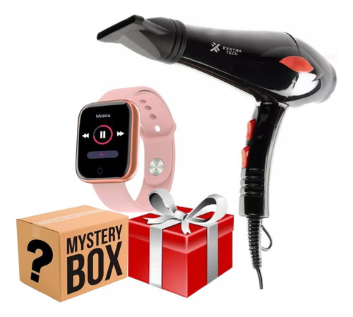 Secador Pelo + Smartwatch D20 Rosa + Regalo + Mistery Box