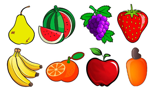 8 Frutas Termocolante Aplique Estampado P Tecido
