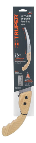 Serrucho Truper De Poda 12plg Hoja Curva 6 Dpp, Mango Madera