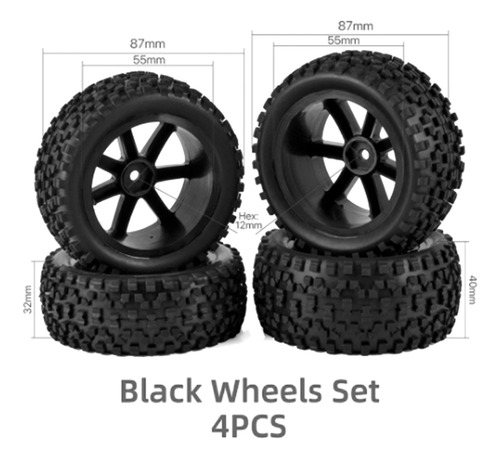 Juego De Ruedas Delanteras Y Traseras Para Redcat Hpi Hsp Pa