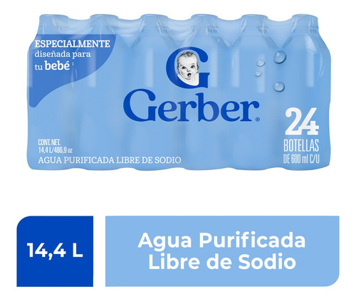 Agua Natural Geber 600ml Paquete De 24 Piezas