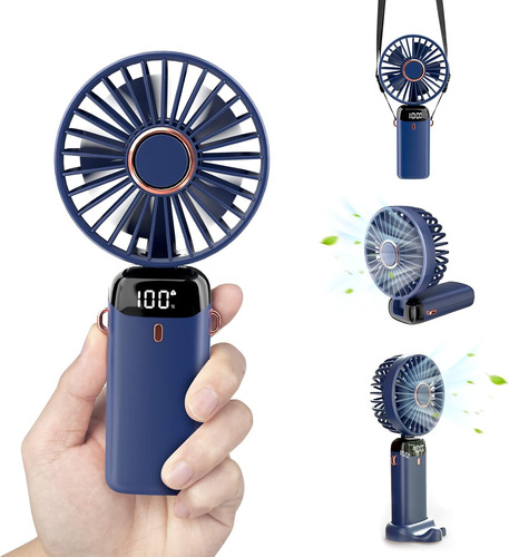 Ventilador Personal 5 Modos Usb-c Recargable 4000mah Azul