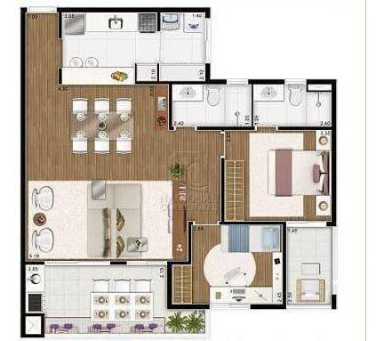 Imagem 17 de 21 de Apartamento Com 3 Dormitórios À Venda, 91 M² Por R$ 620.000,00 - Parque Das Nações - Santo André/sp - Ap11846