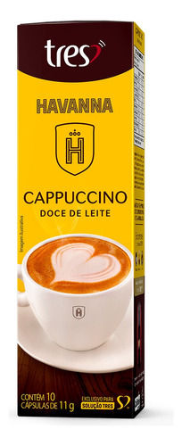 Cappuccino em cápsula doce de leite Havanna caixa com 110g 10 unidades Três Corações