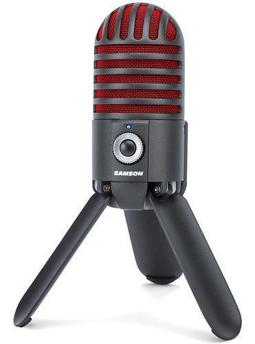 Microfone Samson Meteor Mic Condensador Cardioide Preto Vermelho Titânio Preto/ Vermelho