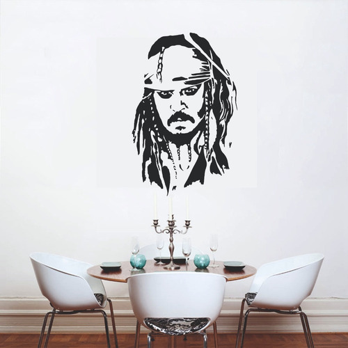 Vinilo Decorativo Piratas Del Caribe Jack Sparrow  60 X 40cm