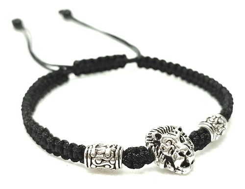 Pulsera Hilo Negro Con Dije De León | Bisutería Lola