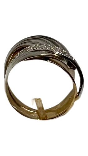 J R Joalheiro Anel De Ouro E Ouro Branco 18k Com Diamantes.