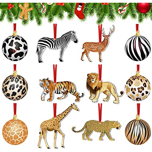 12 Piezas Adorno De Árbol De Navidad Tema De Animales ...