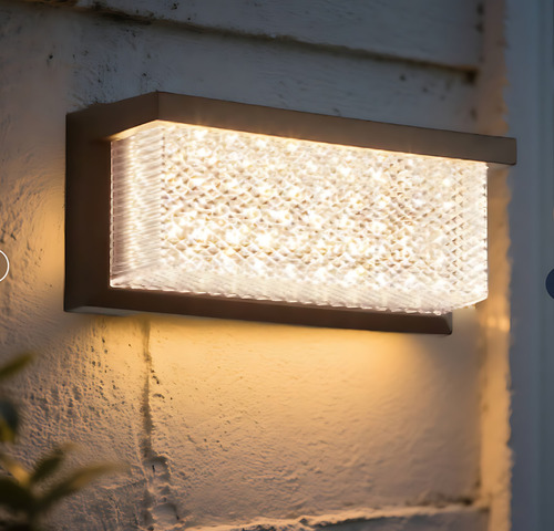 Aplique De Pared Exterior Impermeable Moderno Con Cristal
