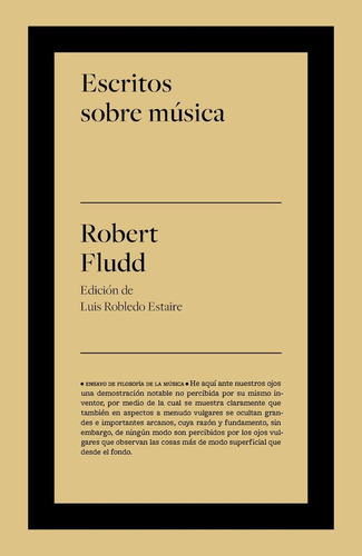 Libro: Escritos Sobre Música. Robert, Fludd. Biblioteca Nuev